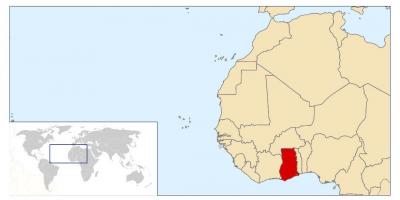 Ghána elhelyezkedés a világ térkép