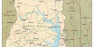 Ghána térkép városokban